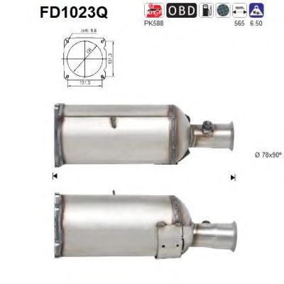 Сажевый / частичный фильтр, система выхлопа ОГ AS FD1023Q