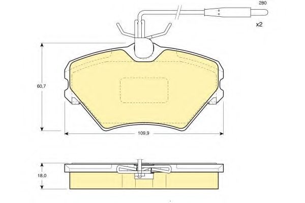 Комплект тормозных колодок, дисковый тормоз GIRLING 6110871
