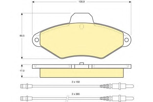 Комплект тормозных колодок, дисковый тормоз GIRLING 6111013