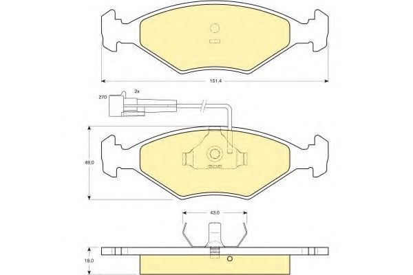 Комплект тормозных колодок, дисковый тормоз GIRLING 6113472