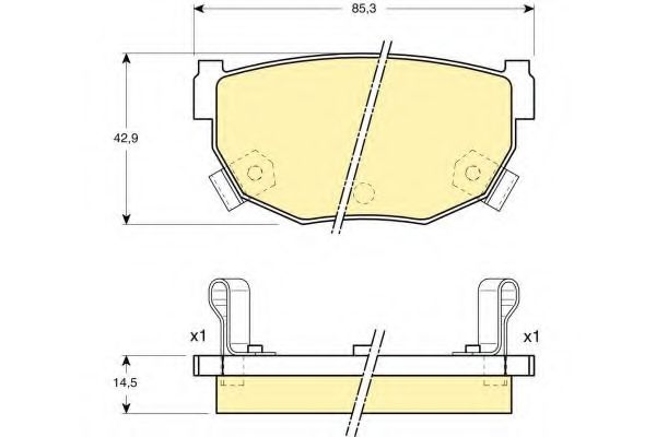 Комплект тормозных колодок, дисковый тормоз GIRLING 6131439