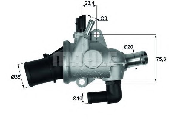 Термостат, охлаждающая жидкость MAHLE ORIGINAL TI 174 88