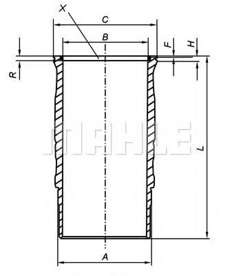 Гильза цилиндра MAHLE ORIGINAL 061 LW 00105 001