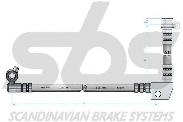 Тормозной шланг EURODEAL AUTOPARTS 50989