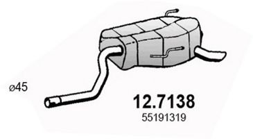 Глушитель выхлопных газов конечный ASSO 12.7138