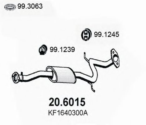 Средний глушитель выхлопных газов ASSO 206015