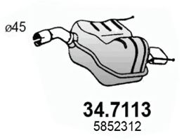 Глушитель выхлопных газов конечный ASSO 34.7113