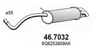 Глушитель выхлопных газов конечный ASSO 46.7032