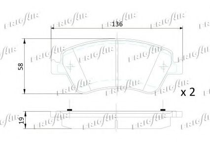 Комплект тормозных колодок, дисковый тормоз FRIGAIR 24591
