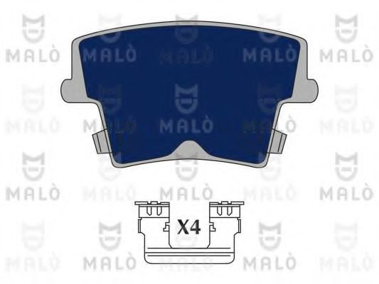 Комплект тормозных колодок, дисковый тормоз MALÒ 1051072