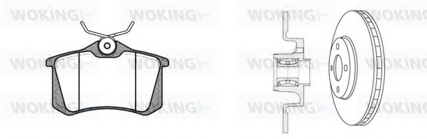 Комплект тормозов, дисковый тормозной механизм WOKING 83633.20