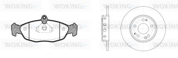 Комплект тормозов, дисковый тормозной механизм WOKING 82933.01
