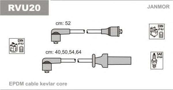 Комплект проводов зажигания JANMOR RVU20