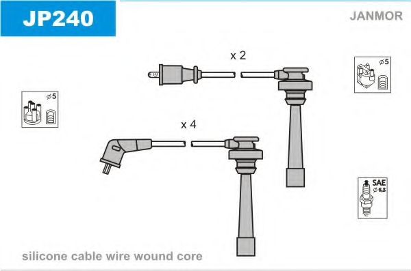 Комплект проводов зажигания HERTH+BUSS ELPARTS J5385019