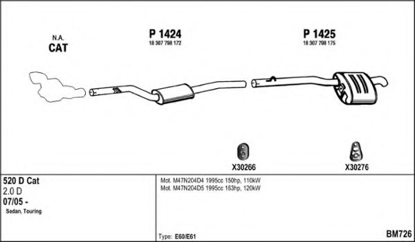 Система выпуска ОГ FENNO BM726