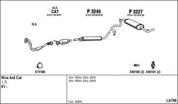 Система выпуска ОГ FENNO LA706