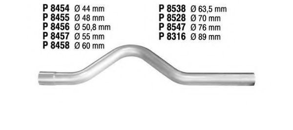 Труба выхлопного газа, универсальная FENNO 8454