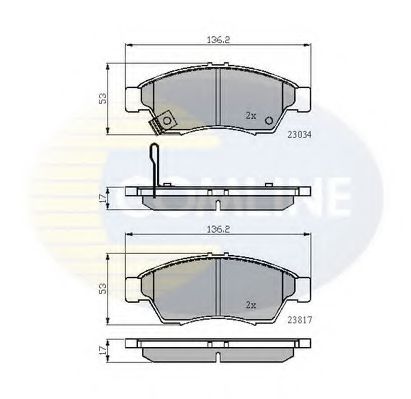 Комплект тормозных колодок, дисковый тормоз COMLINE CBP31125