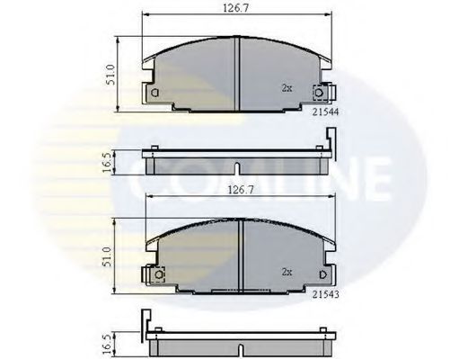 Комплект тормозных колодок, дисковый тормоз COMLINE CBP3322