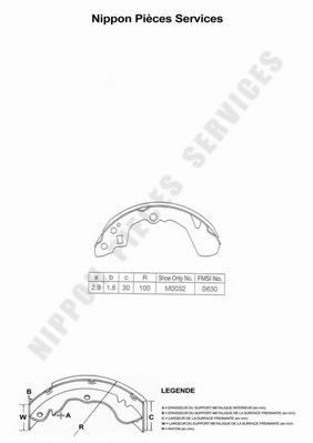 Комплект тормозных колодок NPS D350U12