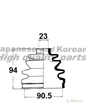Комплект пылника, приводной вал ASHUKI H064-50