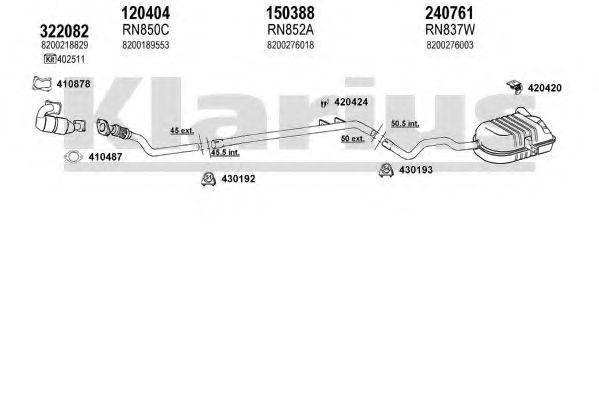 Система выпуска ОГ KLARIUS 720902E