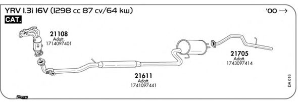 Система выпуска ОГ SIGAM DA016