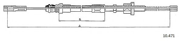 Трос, стояночная тормозная система CABOR 10.471