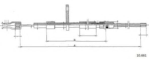 Трос, стояночная тормозная система CABOR 10.661