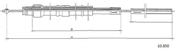 Трос, стояночная тормозная система CABOR 10.850