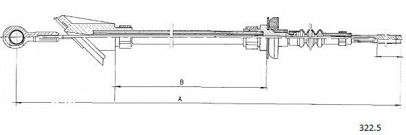 Трос, управление сцеплением CABOR 3225