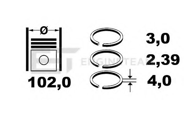 Комплект поршневых колец ET ENGINETEAM R1001500