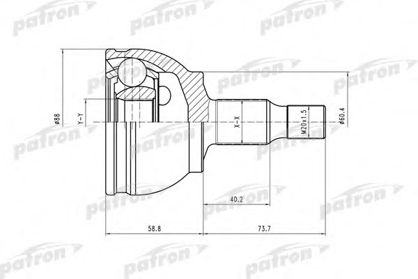 Шарнирный комплект, приводной вал PATRON PCV1590