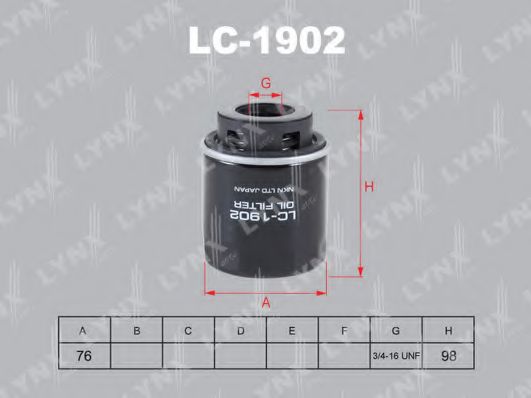 Масляный фильтр LYNXauto LC-1902