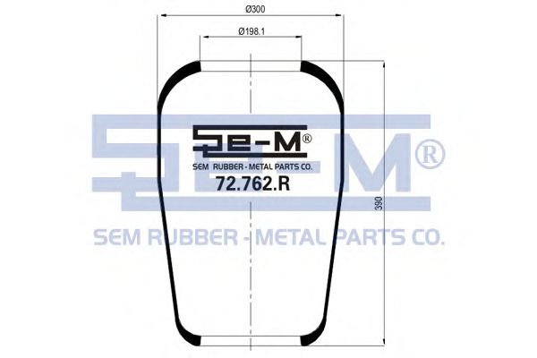 Кожух пневматической рессоры SEM LASTIK 72.762.R