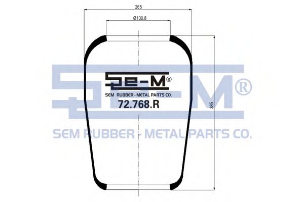Кожух пневматической рессоры SEM LASTIK 72.768.R