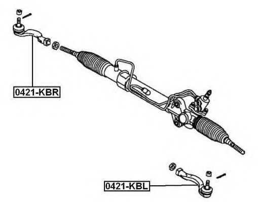Наконечник поперечной рулевой тяги ASVA 0421-KBL