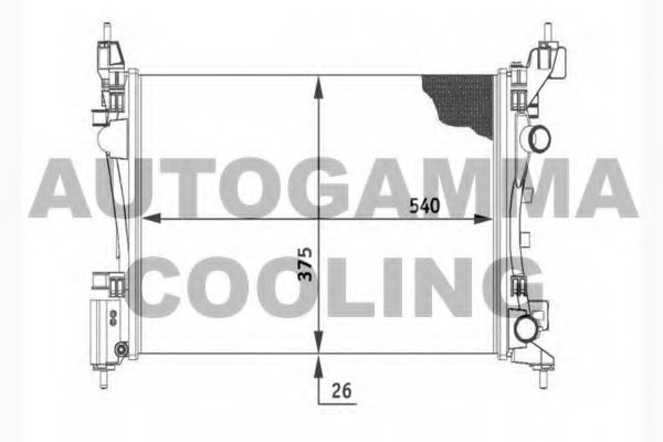Радиатор, охлаждение двигателя AUTOGAMMA 104556