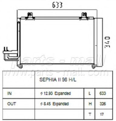 Конденсатор, кондиционер PARTS-MALL PXNCB-026