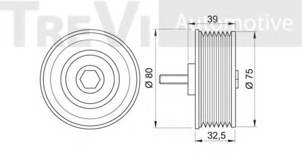 Натяжной ролик, поликлиновой  ремень TREVI AUTOMOTIVE TA1841