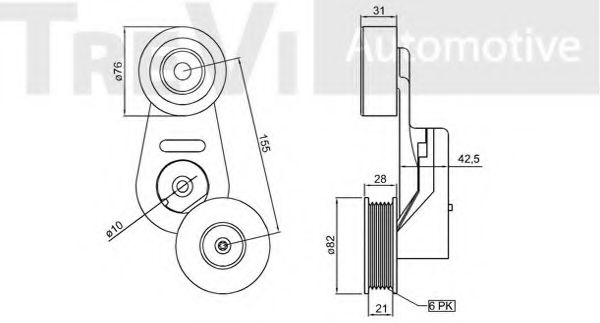 Натяжная планка, поликлиновой ремень BERTOLOTTI 18199