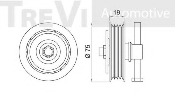 Натяжной ролик, поликлиновой  ремень TREVI AUTOMOTIVE T2006