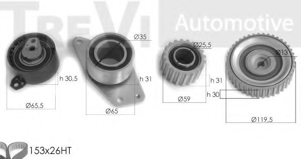 Комплект ремня ГРМ TREVI AUTOMOTIVE KD1197