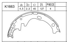 Комплект тормозных колодок ASIMCO K1663