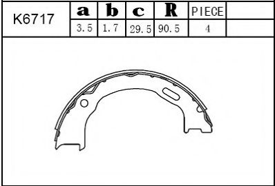 Комплект тормозных колодок ASIMCO K6717