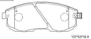 Комплект тормозных колодок, дисковый тормоз ASIMCO KD1710F