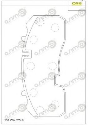 Комплект тормозных колодок, дисковый тормоз ASIMCO KD7810