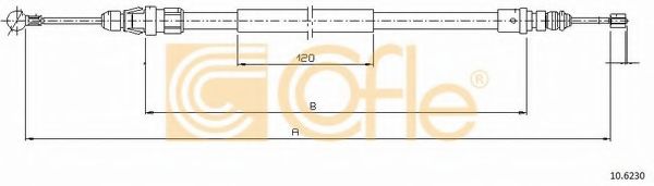 Трос, стояночная тормозная система COFLE 10.6230