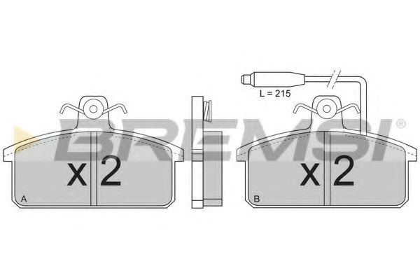 Комплект тормозных колодок, дисковый тормоз BREMSI BP2265-1