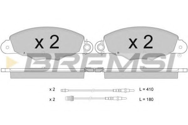 Комплект тормозных колодок, дисковый тормоз BREMSI BP2930